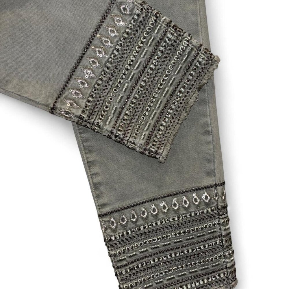 Tribal Jeans Ankle Jeggings Embellished Hem Size 10 - Picture 2 of 4